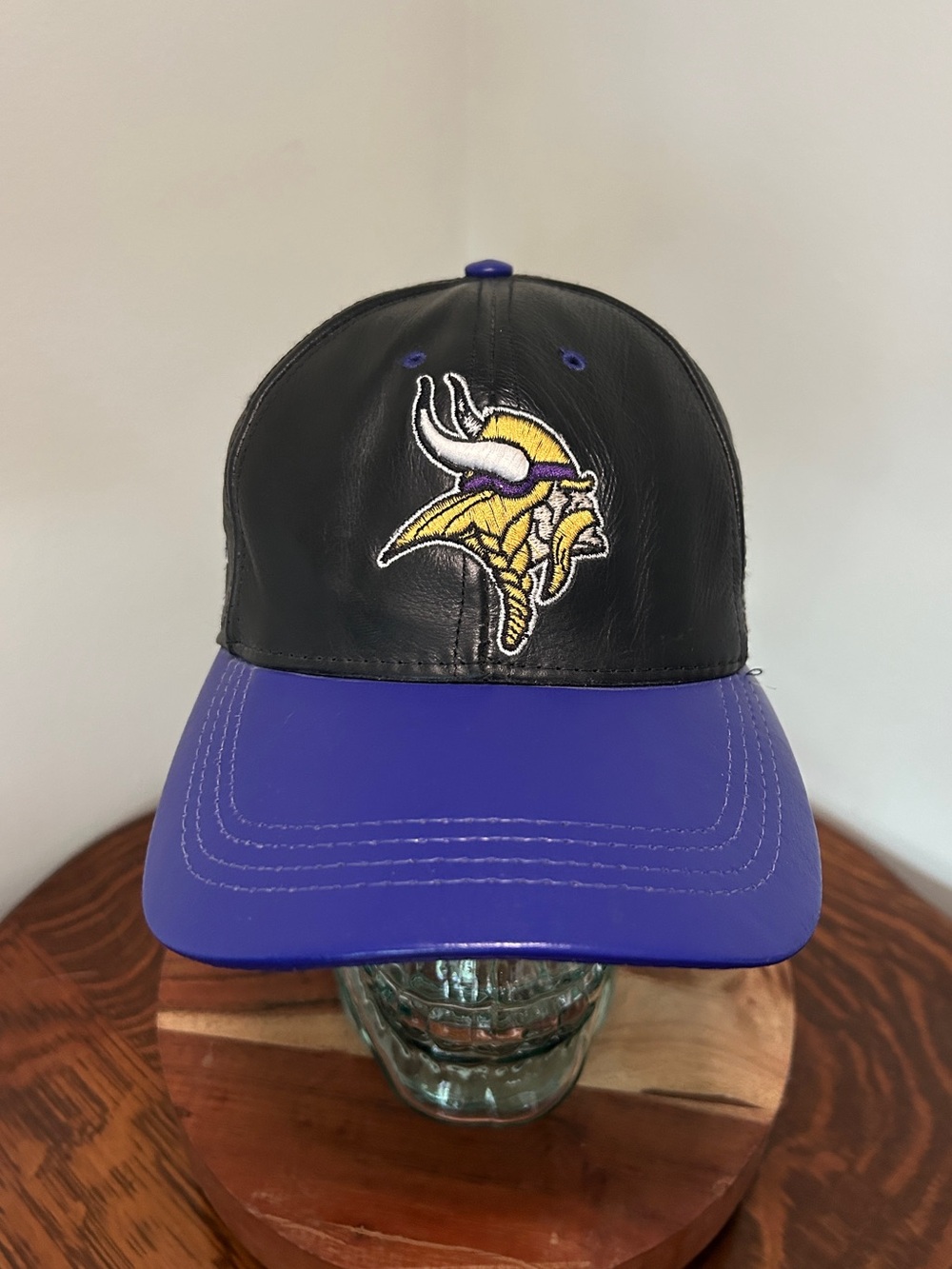 Vintage Minnesota Vikings Logo Athletic Leather Hat